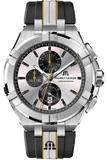 Maurice Lacroix Aikon Chronograph King of the Court Limited Edition Silver Dial Grey Rubber Strap Watch for Men - AI1018-TT030-130-K