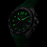 Tag Heuer Formula 1 Chronograph 41mm Green Dial Green Rubber Strap Watch for Men - CAZ101AP.FT8056