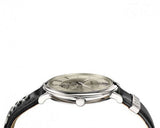 Versace V-Circle Black Manifesto Courage Quartz Silver Dial Black Leather Strap Watch for Men - VBQ080017