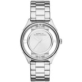 Marc Jacobs Tether Transparent Silver Dial Silver Steel Strap Watch for Women - MBM3412