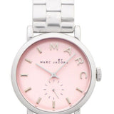 Marc Jacobs Baker Pink Dial Silver Steel Strap Watch for Women - MBM3280