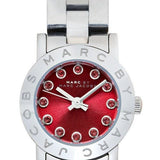 Marc Jacobs Amy Red Dial Silver Steel Strap Watch for Women - MBM3335