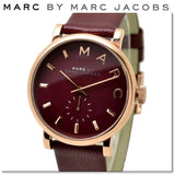 Marc Jacobs Baker Maroon Dial Maroon Leather Strap Watch for Women - MBM1271