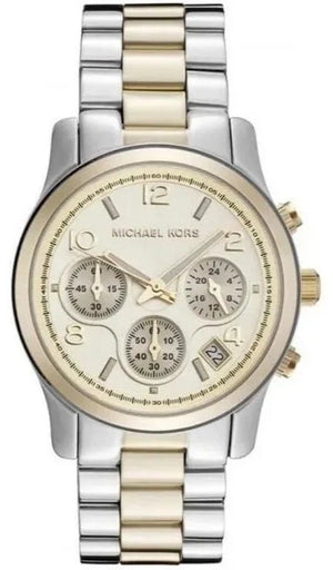 Michael Kors Runway Gold Dial Two Tone Steel Strap Watch for Women - MK5137