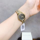 Michael Kors Runway Mercer Quartz Black Dial Two Tone Steel Strap Watch For Women - MK6672