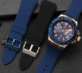 Guess Rigor Blue Dial Blue Silicone Strap Watch For Men - W0247G3