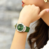 Salvatore Ferragamo F-80 Classic Green Dial Green Leather Strap Watch for Men - SFDT00119