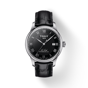 Tissot Le Locle Powermatic 80 Black Dial Black Leather Strap Watch For Men - T006.407.16.053.00