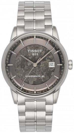 Tissot Luxury Powermatic 80 Anthracite Grey Dial Silver Steel Strap Watch For Men - T086.407.11.061.10