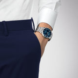 Tissot Luxury Powermatic 80 Blue Dial Silver Steel Strap Watch For Men - T086.407.11.047.00