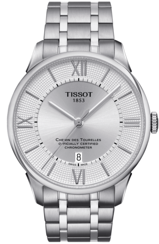 Tissot T Classic Chemin Des Tourelles Silver Dial Silver Steel Strap Watch For Men - T099.408.11.038.00
