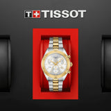 Tissot PR 100 Sport Chic Chronograph Silver Dial Two Tone Steel Strap Watch For Women - T101.917.22.031.00