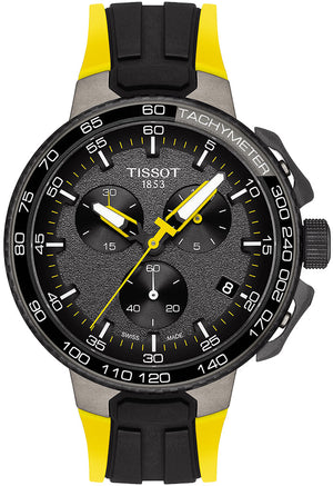 Tissot T Bike Cycling Tour de France Black Dial Two Tone Rubber Strap Watch For Men - T111.417.37.441.00