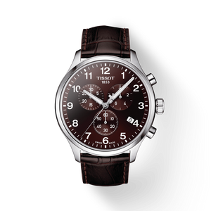 Tissot T Sport Chrono XL Classic Brown Dial Brown Leather Strap Watch For Men - T116.617.16.297.00