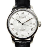 Tissot T Classic Le Locle Automatic Silver Dial Black Leather Strap Watch For Men - T41.1.423.33