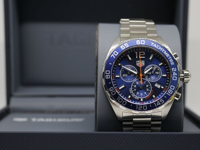 Tag Heuer Formula 1 Quartz Chronograph Blue Dial Silver Steel Strap Watch for Men - CAZ1014.BA0842