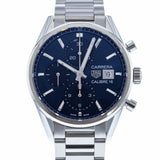 Tag Heuer Carrera Chronograph 41mm Blue Dial Silver Steel Strap Watch for Men - CBK2112.BA0715