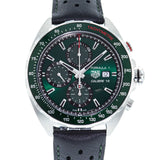 Tag Heuer Formula 1 Calibre 16 Automatic Chronograph Green Dial Black Leather Strap Watch for Men - CAZ2016.FC6473