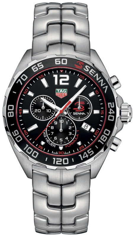 Tag Heuer Senna Chronograph Special Edition Black Dial Silver Steel Strap Watch for Men - CAZ1015.BA0883