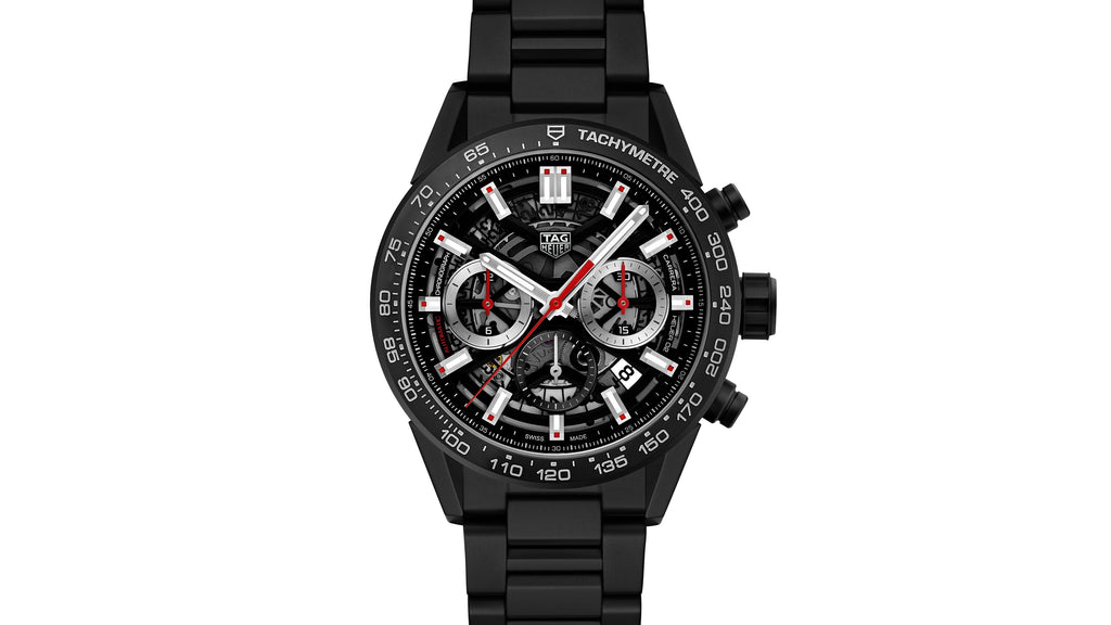 Tag Heuer Carrera Automatic Chronograph Black Dial Black Steel Strap Watch for Men - CBG2090.BH0661