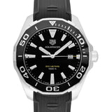 Tag Heuer Aquaracer Quartz Black Dial Black Rubber Strap Watch for Men - WAY101A.FT6141