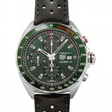 Tag Heuer Formula 1 Calibre 16 Automatic Chronograph Green Dial Black Leather Strap Watch for Men - CAZ2016.FC6473