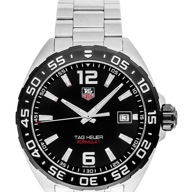 Tag Heuer Formula 1 Quartz Black Dial Silver Steel Strap Watch for Men - WAZ1110.BA0875