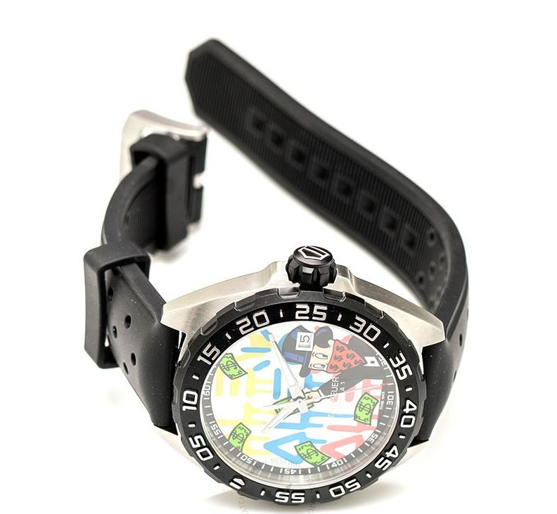 Tag Heuer Formula 1 Alec Monopoly Special Edition Black Rubber Strap Watch for Men - WAZ1119.FT8023