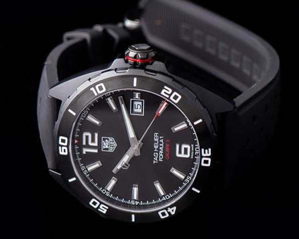 Tag Heuer Formula 1 Automatic Black Dial Black Rubber Strap Watch for Men - WAZ2115.FT8023