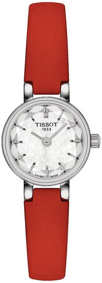 Tissot Lovely Round Mother of Pearl Dial Red Leather Strap Watch for Women - T140.009.16.111.00