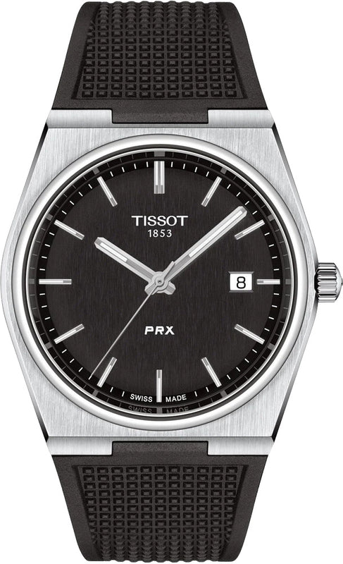 Tissot PRX Black Dial Black Rubber Strap Watch For Men - T137.410.17.051.00