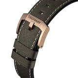 Tag Heuer Autavia Calibre 5 Automatic Olive Green Dial Green Leather Strap Watch for Men - WBE5190.FC8268