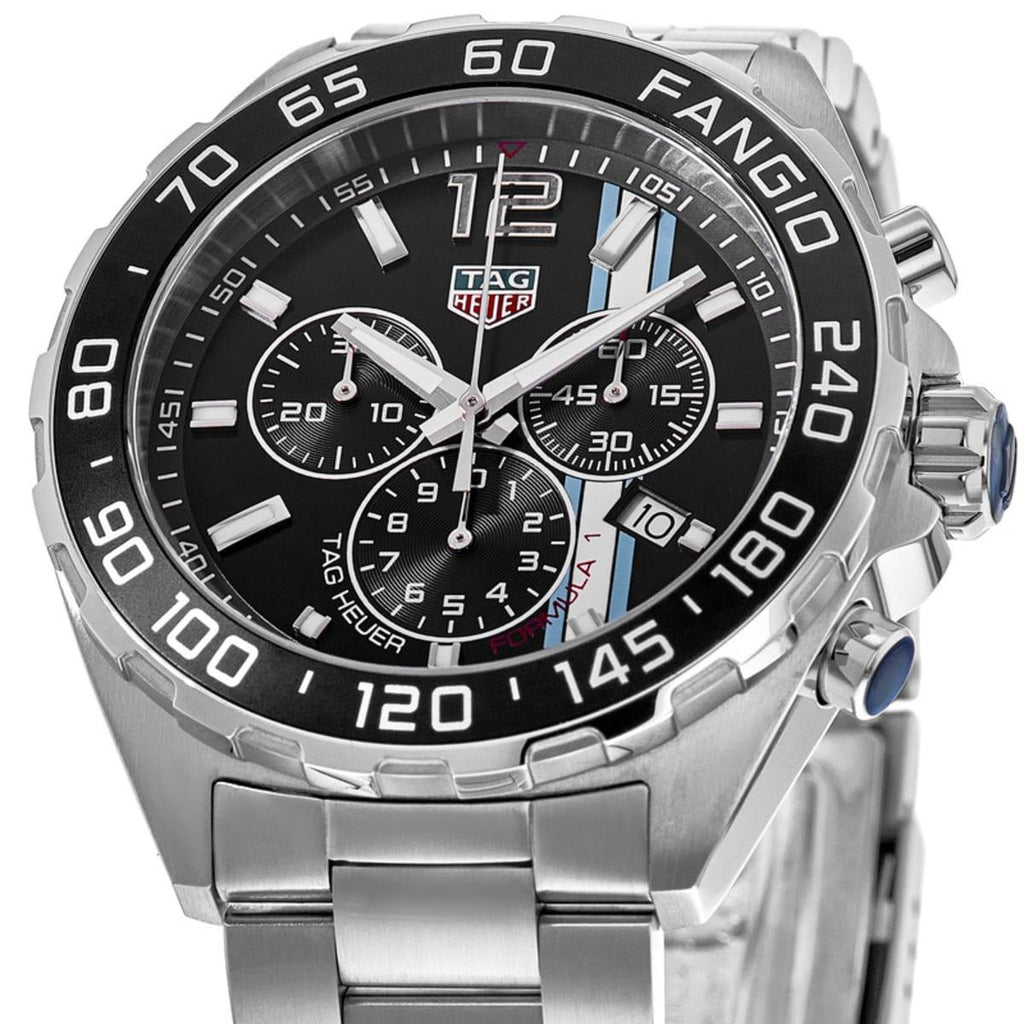 Tag Heuer Formula 1 Chronograph Black Dial Silver Steel Strap Watch for Men - CAZ101H.BA0842