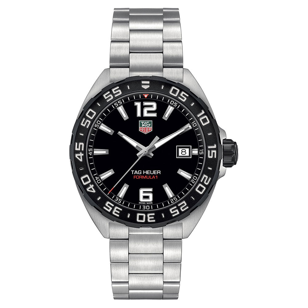 Tag Heuer Formula 1 Quartz Black Dial Silver Steel Strap Watch for Men - WAZ1110.BA0875