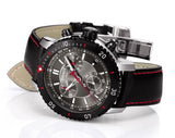 Tissot T Sport PRS 200 Chronograph Grey Dial Black Leather Strap Watch For Men - T067.417.26.051.00