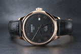 Tissot T Classic Le Locle Automatic Black Dial Black Leather Strap Watch For Men - T41.5.423.53