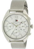 Tommy Hilfiger Mia Silver Dial Silver Mesh Bracelet Watch for Men - 1781628