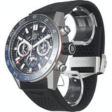 Tag Heuer Carrera Automatic Chronograph Steel & Ceramic Black Dial Black Rubber Strap Watch for Men - CBG2A1Z.FT6157