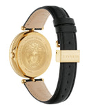 Versace Palazzo Empire Black Dial Black Leather Strap Watch for Women - VCO020017
