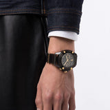 Versace Icon Active Chronograph Black Dial Black Steel Strap Watch for Men - VEZ700421