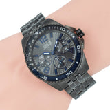 Guess Odyssey Quartz Blue Dial Gunmetal Steel Strap Watch For Men - W1107G5