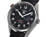 Tag Heuer Carrera Calibre 5 Drive Timer Black Dial Black Leather Strap Watch for Men - WAR2A10.FC6337