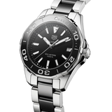 Tag Heuer Aquaracer Quartz Black Dial Two Tone Steel Strap Watch for Men - WAY131A.BA0913