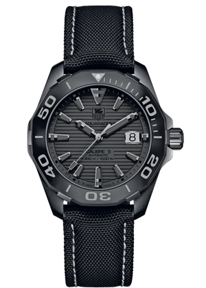 Tag Heuer Aquaracer 300 Swiss Limited Edition Black Dial Black Nylon Strap Watch for Men - WAY218B.FC6364