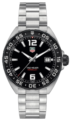 Tag Heuer Formula 1 Quartz Black Dial Silver Steel Strap Watch for Men - WAZ1110.BA0875