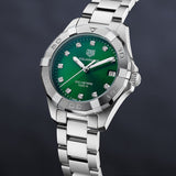 Tag Heuer Aquaracer Diamonds Emerald Green Dial Watch for Women - WBD1316.BA0740