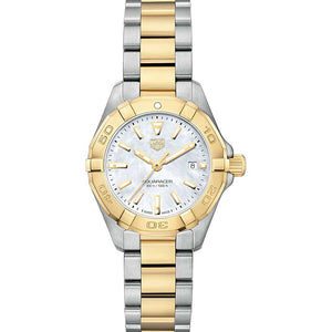 Tag Heuer Aquaracer Diamonds Mother of Pearl Dial Two Tone Steel Strap Watch for Men - WBD1422.BB0321