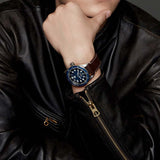 Tag Heuer Autavia Calibre 5 Automatic Blue Dial Brown Leather Strap Watch for Men - WBE5116.FC8266