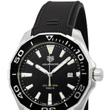 Tag Heuer Aquaracer Quartz Black Dial Black Rubber Strap Watch for Men - WAY101A.FT6141