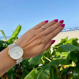 Michael Kors Pyper Quartz Silver Dial White Leather Strap Watch For Women - MK2858